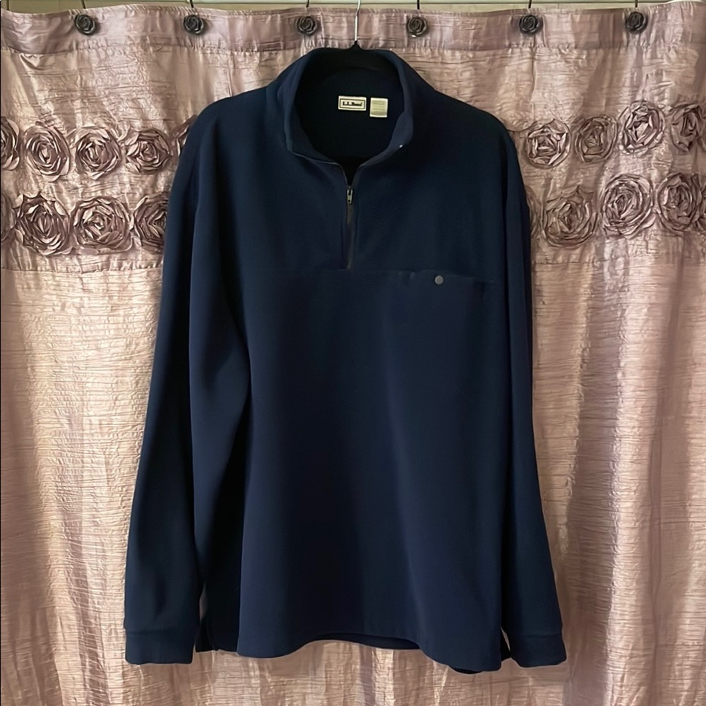 L.L. Bean Blue 1/4 Zip Up Sweater Soft Cozy Fleece